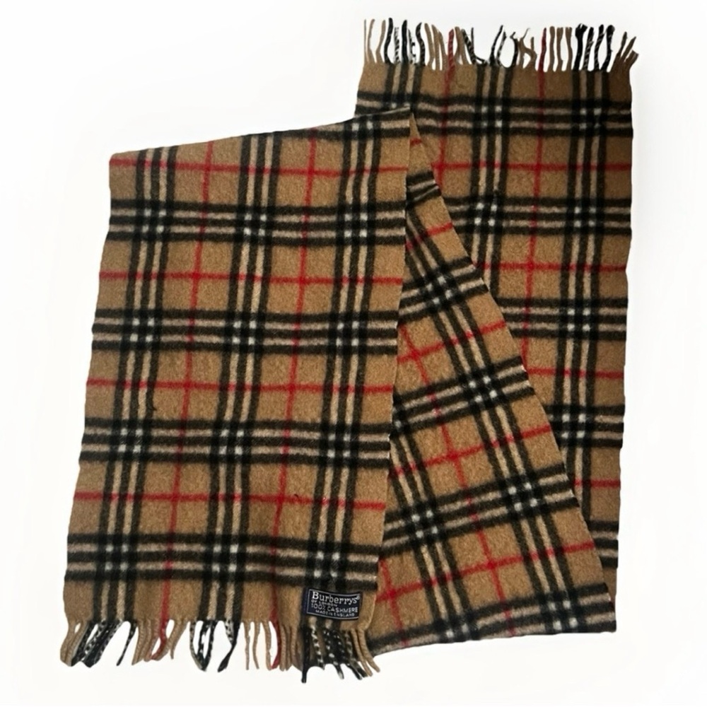 BURBERRY‎ Authentic Nova Check 100% Wool Designer Scarf Beige Luxury Unisex